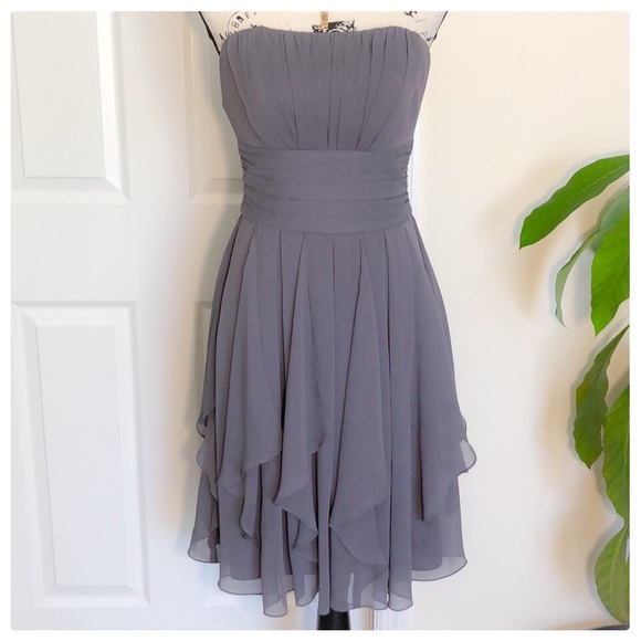 David's Bridal Dresses & Skirts - ❤️Strapless Prom Dress, Grey❤️